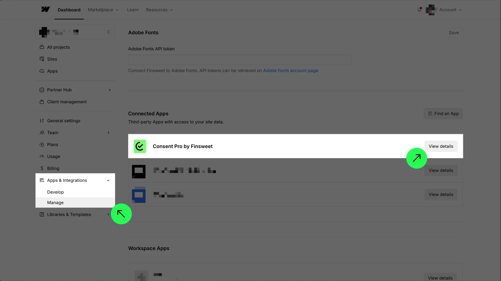 Workspace Apps & Integrations — Manage Connected Apps