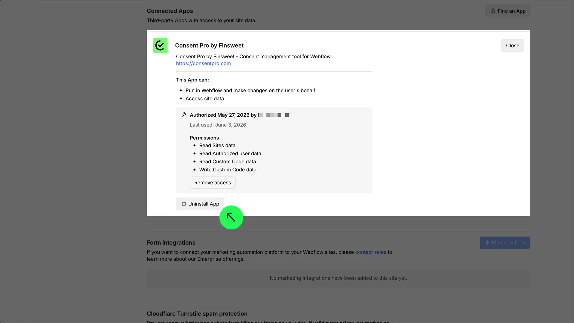 Uninstall Consent Pro at project level