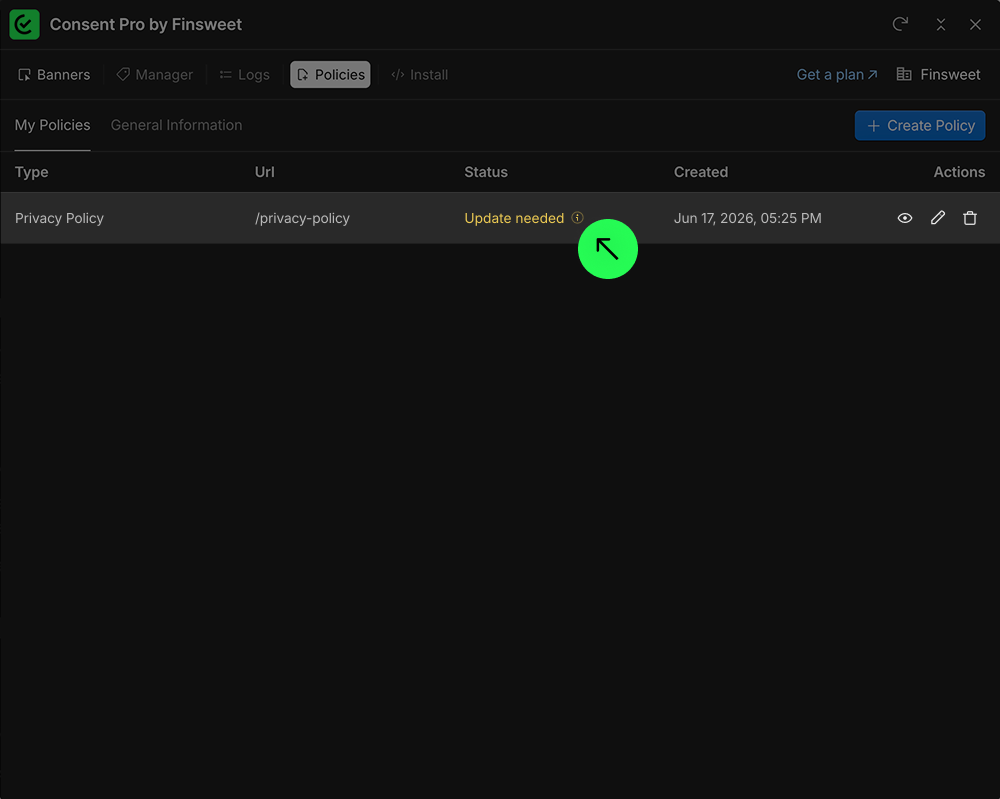 Update prompt